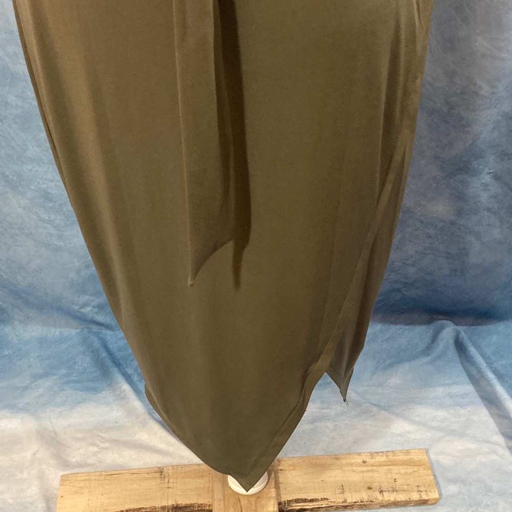 😍Best Price😍NWT Kensie Olive Green Boat Neck Tie Waist Shift Dress Short Sleeves - Picture 5 of 13